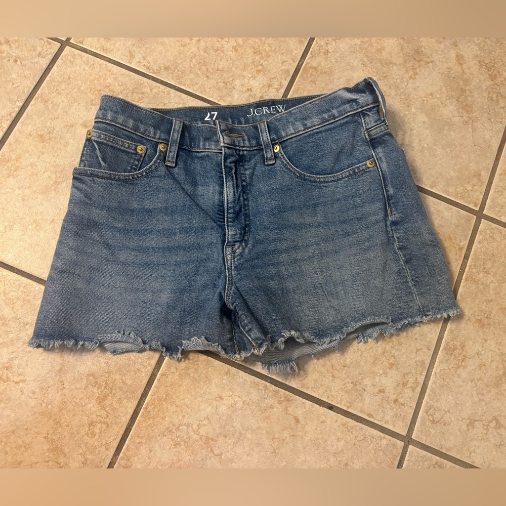 J. Crew Women's Blue Denim Shorts cut off 27